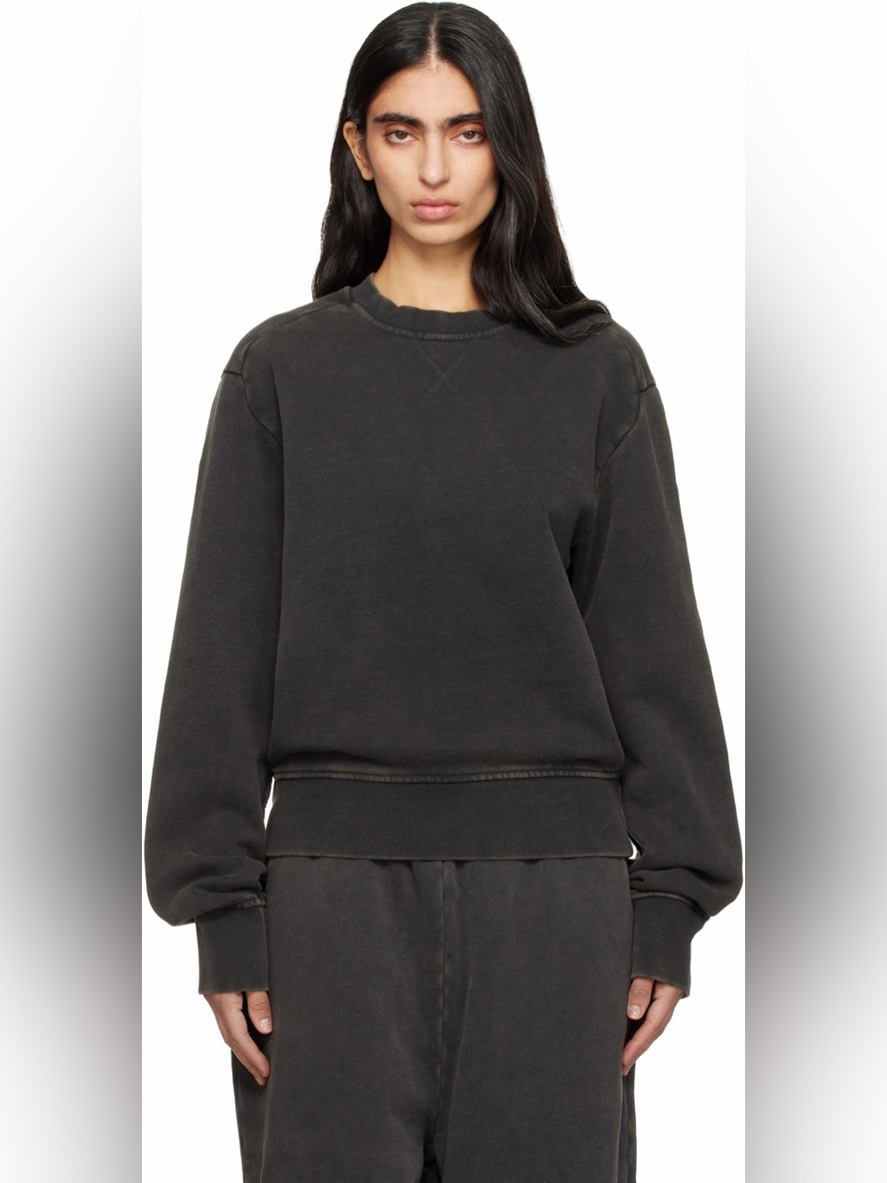 ENTIRE STUDIOS Washed Black 100% Organic Cotton Crewneck Size Small VGUC
